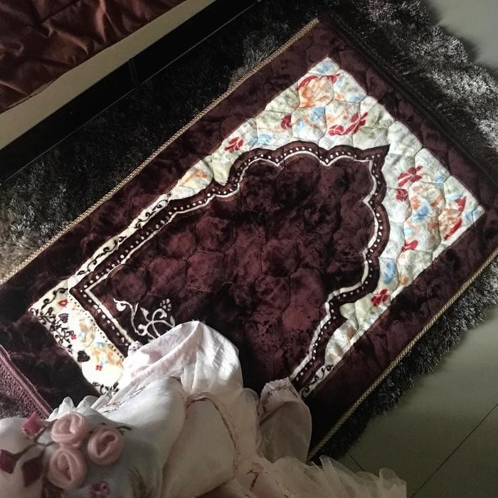 Sajadah Al-Jeddah Sajadah Busa Bulu Sajadah Turki - Hijau - Biru Siap Kirim