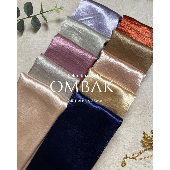 ASLI Selendang Kebaya Silk Metalik Ombak 2.5meter READY STOCK