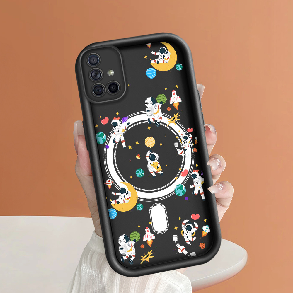 Casing Hp Untuk Compitable With Samsung Galaxy A71 Phone Kesing Softcase Bulan Astronaut Case DLJ C8