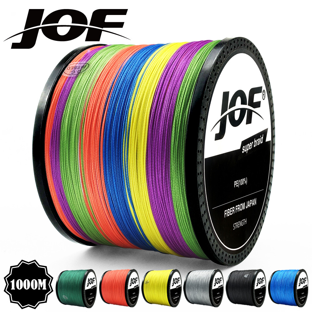 Jof 300M 500M 1000M 8 Strands 4 Strands 18-88Lb Pe Braided Fishing Wire Multifilament Super Strong