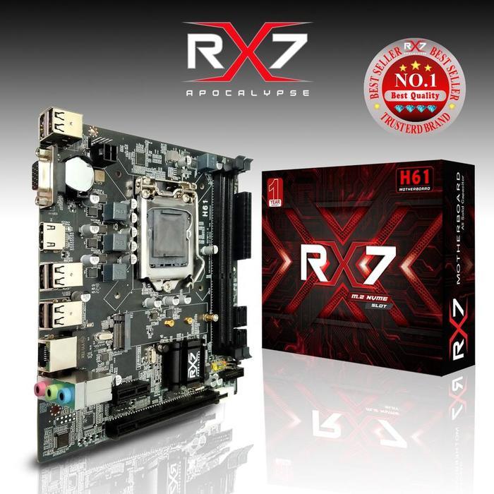 TERBARUUU Paket Motherboard Gaming H61/B75 RX7 Plus Core Intel i7-3770 Suport Nvme Socket Lga 1155