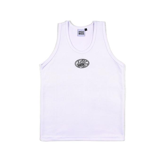 Tanktop Pria Bahan Rib Potongan Slim Fit Warna Putih - Tanktop, M