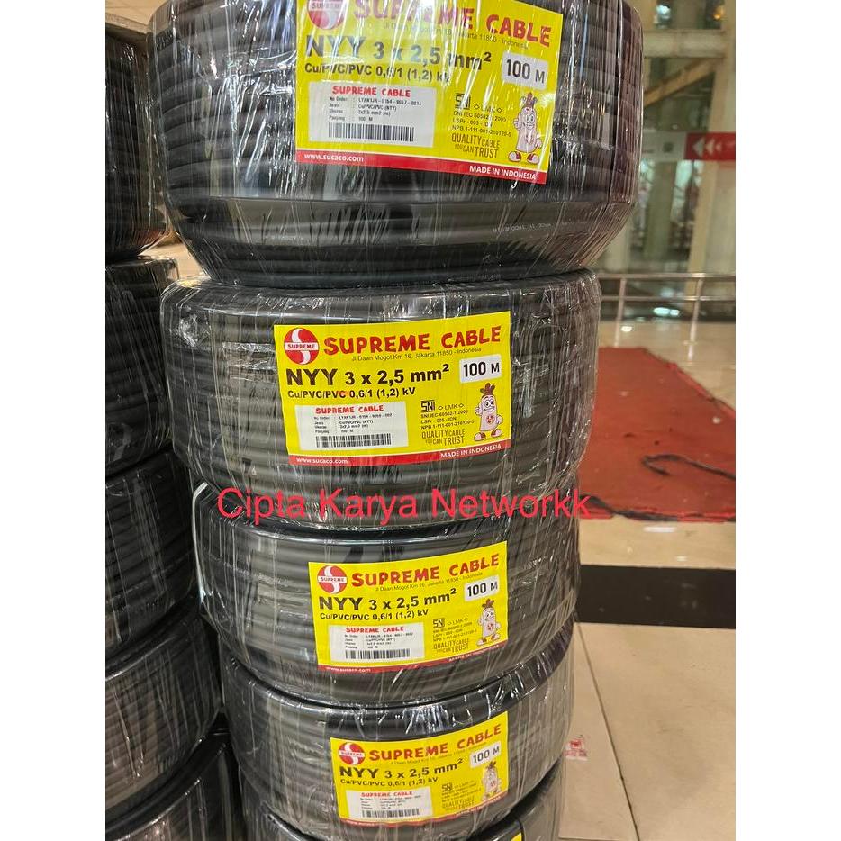 KABEL SUPREME NYY 3X2,5 MM / NYY 3X2.5 MM SUPREME ENGKEL HITAM / NYY 3X2.5 MM SUPREME NYY 3X2,5 MM