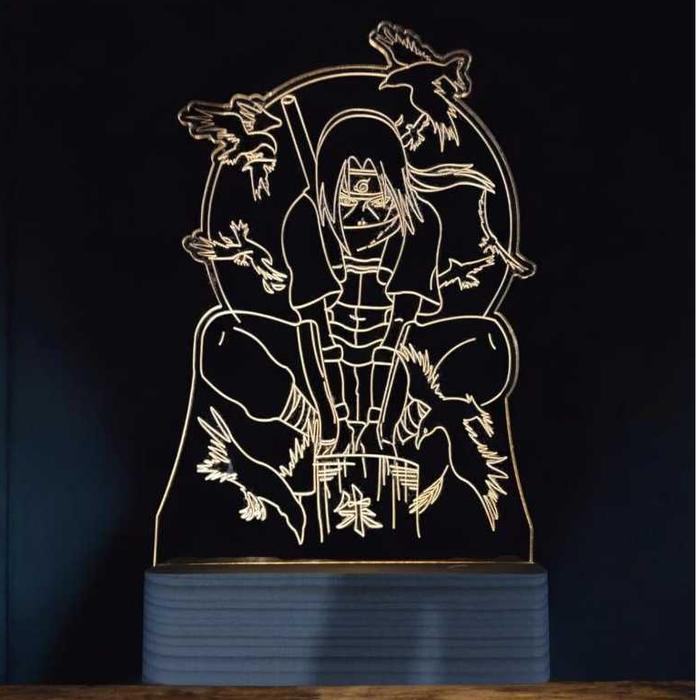 Novo Lampu Tidur kamar aesthetic Lampu Hias Akrilik LED Anime Naruto itachi