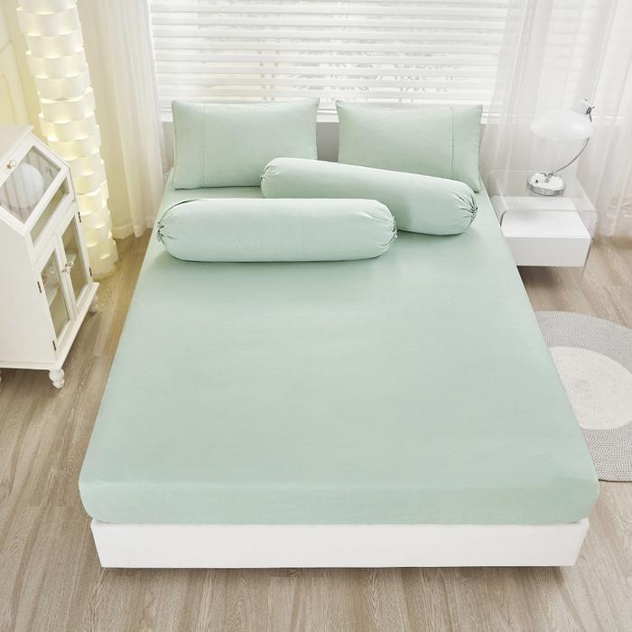 Informa Set 5 Pcs Seprai King Microfiber Emboss - Hijau Muda Sarung Kasur Bantal Guling Perlengkapan