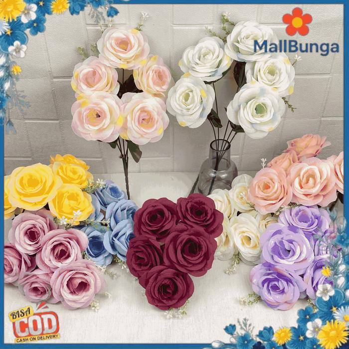 Bunga Rose Austin/Bunga Plastik/Bunga Dekorasi/Dekorasi Pernikahan/Pernikahan