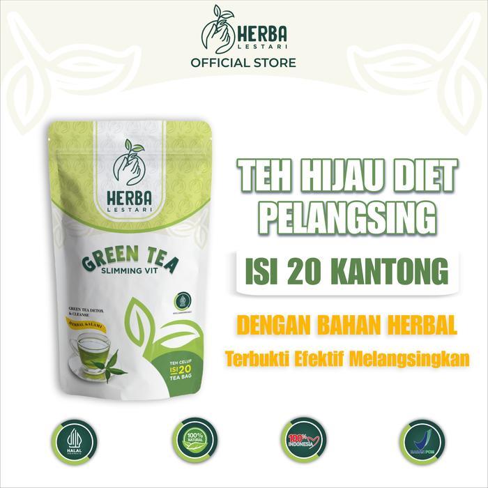 Herba Lestari Teh Hijau Slimming Diet 20 Kantong Herbal Manfaat Melancarkan Bab Meningkatkan