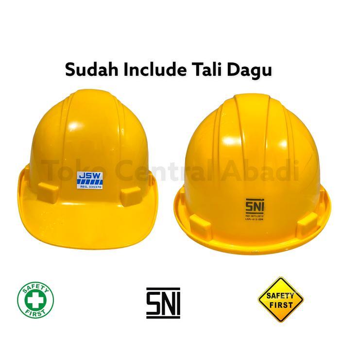 Helm Proyek / Helm Bangunan / Helm Proyek / Helm Warna Kuning tali