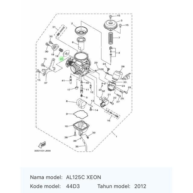 DIAFRAGMA STELAN LANGSAM KARBURATOR NOUVO LELE, NOUVO Z/ DIAPHRAGM ASSY (SX4) / 5AP-14940-00 OK.