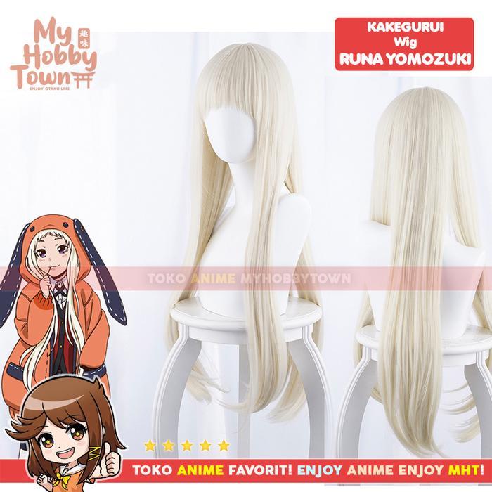 W Cosplay Anime Kakegurui : Runa Yomozuki Rambut Palsu