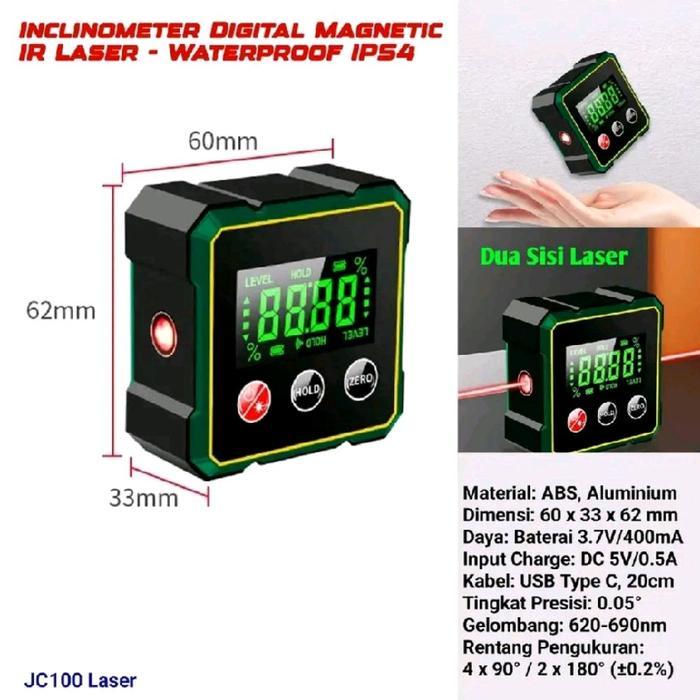 Inclinometer Alat ukur sudut kemiringan digital Magnetik Infrared Laser / Non Laser Pengukur Level