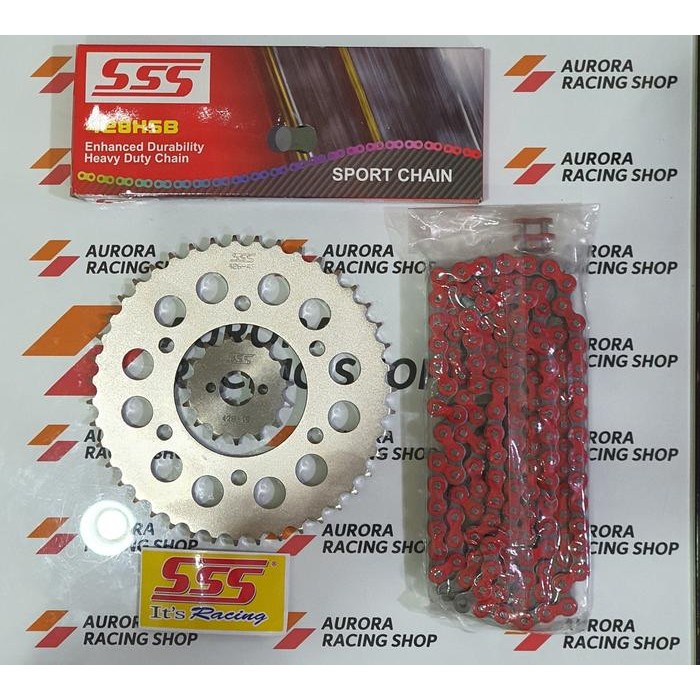 Gear Set Sss Mx King 150 & Rantai Sss 428 Hsb Colour Series