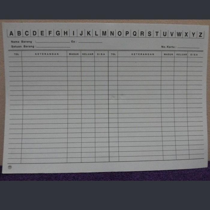 

Kartu Stock Besar folio Putih Keluar Masuk Barang