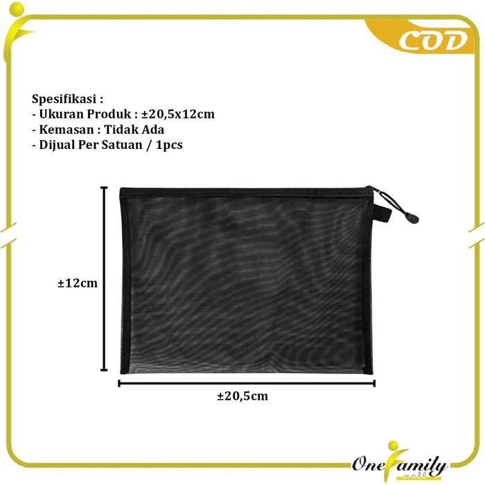 

[COD] OFM A111 Tempat Pensil Jaring Transparan Zipper Bag Penyimpanan Serbaguna