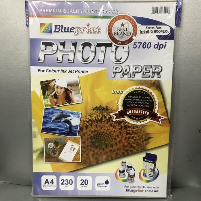 

Pilihan- Kertas Foto Glossy A4 230 Gsm Blueprint Glossy Photo Paper 20 Lembar