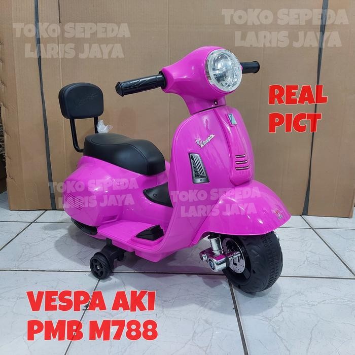 Motor Vespa Anak Pakai Aki, Motoran Aki Vespa Pmb M788, Motor Aki Anak Terbatas
