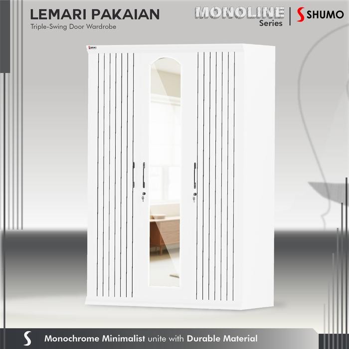 Lemari Pakaian Besi 3 Pintu Ayun Minimalis Lemari Baju Swing