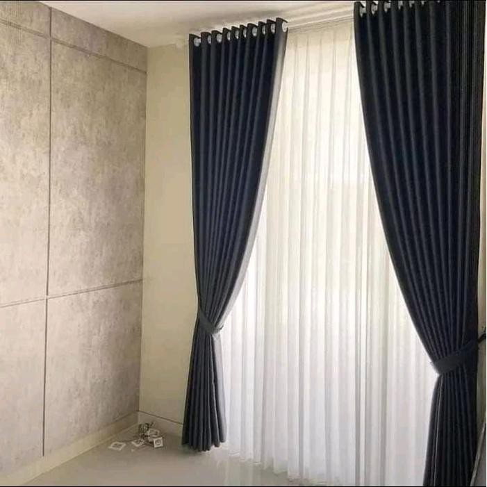 Gorden Bkakout Serat Preum Greda Warna Putih Gorden Jendela Gorden Pintu Free Tali Kain Curtain