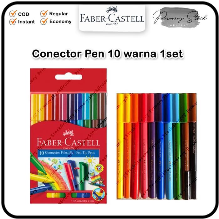 

Khusus Grab! Spidol Connector Pen Faber Castell Castle Castel 10 Warna Set Mewarnai