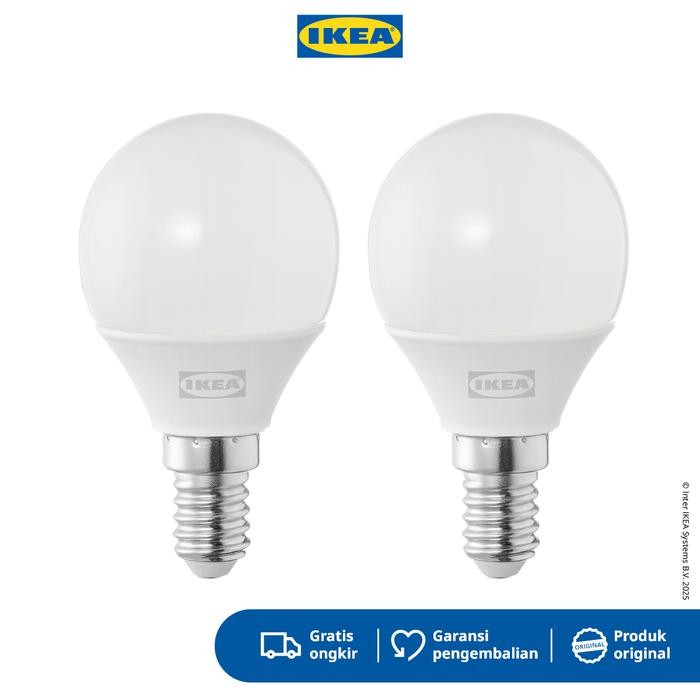 IKEA SOLHETTA Bohlam LED E14 250 Lumen 1.8W / 2700K Isi 2pcs