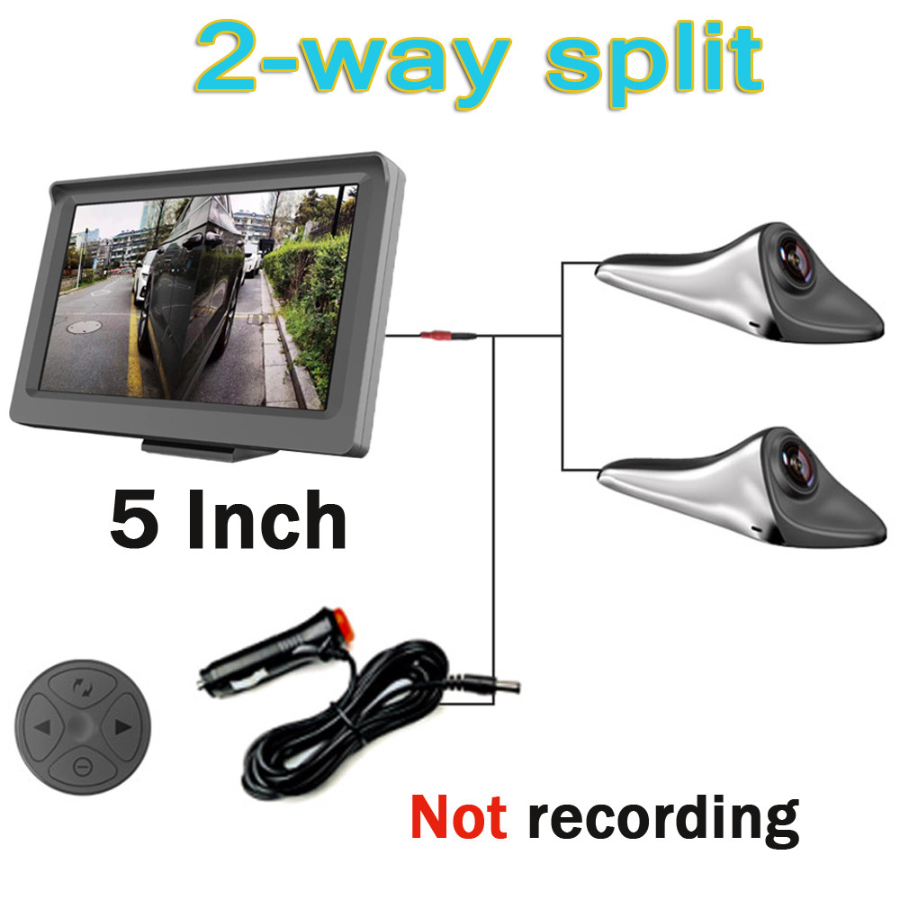 2 way split 5 inch Car monitor FR remote With Car Blind Spot HD