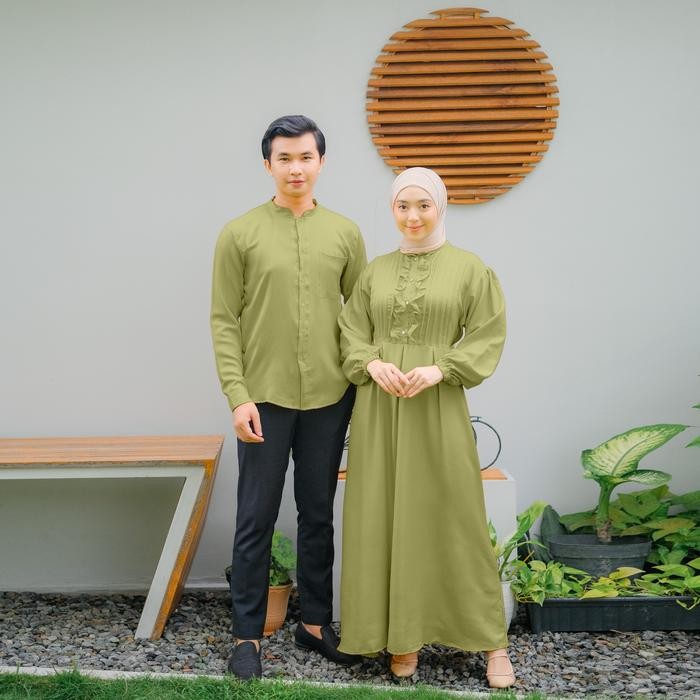 [Demore] - Ziya Baju Pasangan Lebaran - Gamis Syari + Koko Panjang - Dress Couple Outfit Kondangan