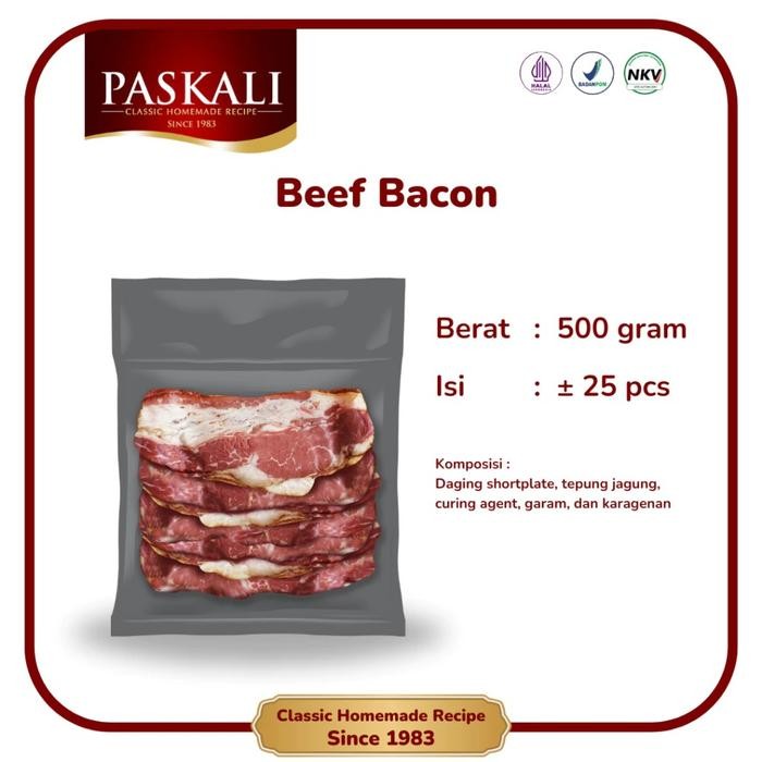 

Pilihan- Beef Bacon / Smoked Beef Shortplate Paskali 500 Gram Isi 25