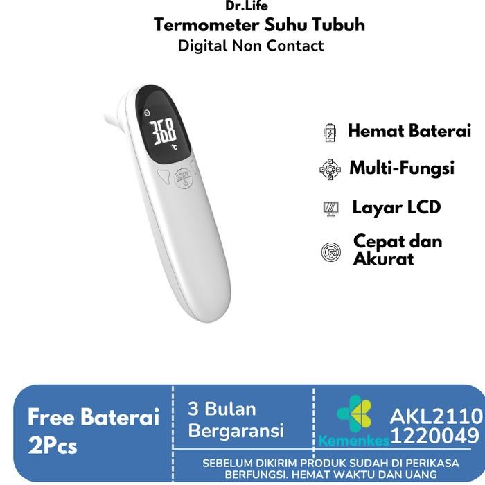 Dr.life Termometer Infrared Digital Suhu Badan Tubuh - Thermometer alat pengukur panas untuk Anak