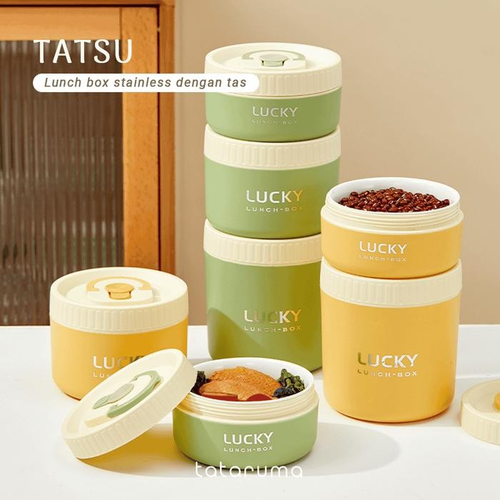 Tatsu - Lunch Box Kotak Bekal Tahan Panas Stainless 304 Dengan Tas Piknik Sekolah Kerja Meal Bag