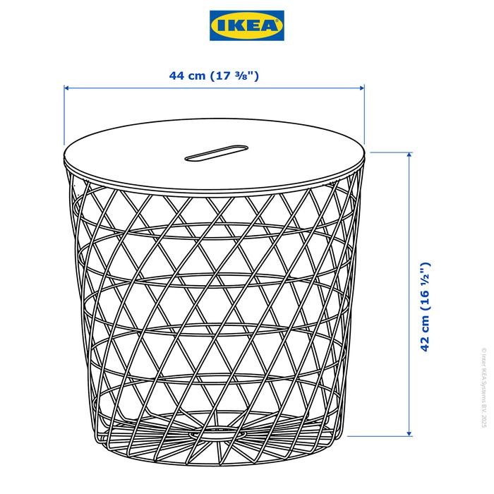 Pilihan- Ikea Kvistbro Meja Penyimpanan Samping Sofa Putih Minimalis 44Cm Furniture