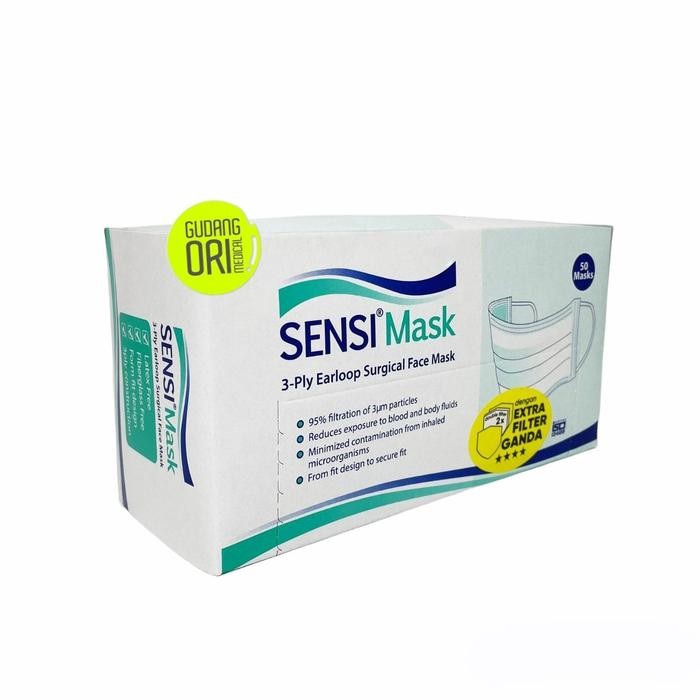 Sensi Mask Earloop / Masker Sensi / Masker Bedah / 3ply