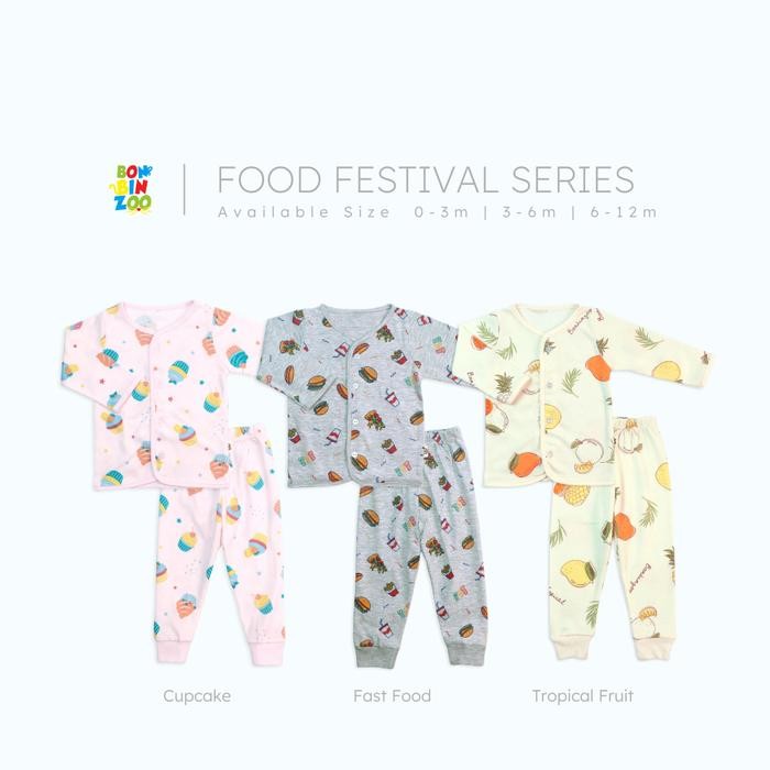 Pilihan- Bonbinzoo - Food Festival Series Set Baju Tidur Anak Bayi Lengan Dan Celana Panjang