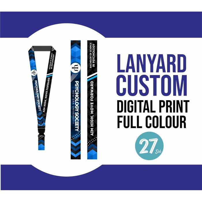 

New LANYARD CUSTOM DIGITAL PRINT 2 Sisi Tali 2 cm Gantungan /Tali ID CARD