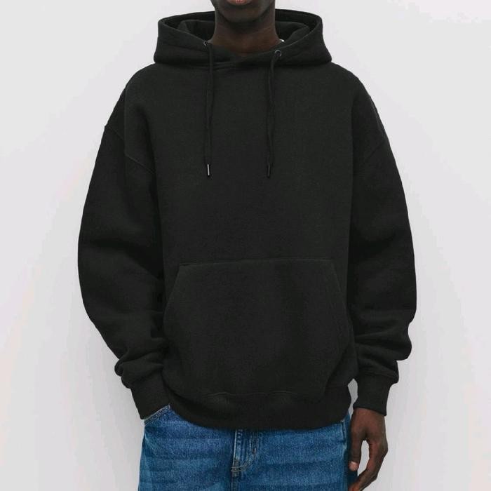 Hoodie Pull and Bear Hitam Original Store Hoodie Pria Basic