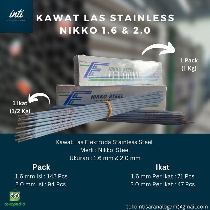 Ready Kawat Las Elektroda Stainless Steel 1.6 mm & 2.0 mm (Nikko Steel)