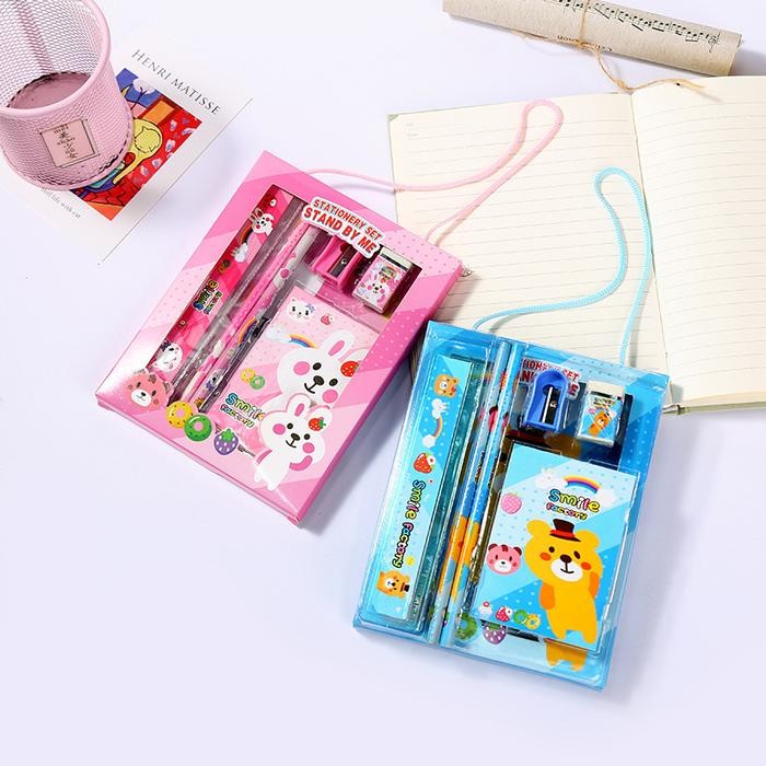 

New YBL-Stationery Set 6 in 1 Perlengkapan Alat Tulis Sekolah Anak-Anak TK Penghapus (BELI LOKAL)