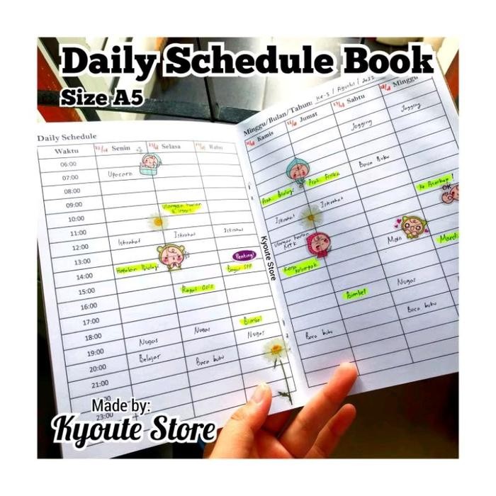 

Buku Daily Schedule Book A5 Kyoute Catatan Perencanaan Agenda Kegiatan Harian Waktu Timeless Planner