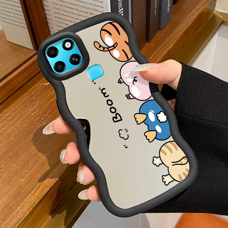 Casing HP Untuk Infinix Smart 6 Case Bokong hewan kecil Macaron Softcase Silikon Kasing Cream Gelomb