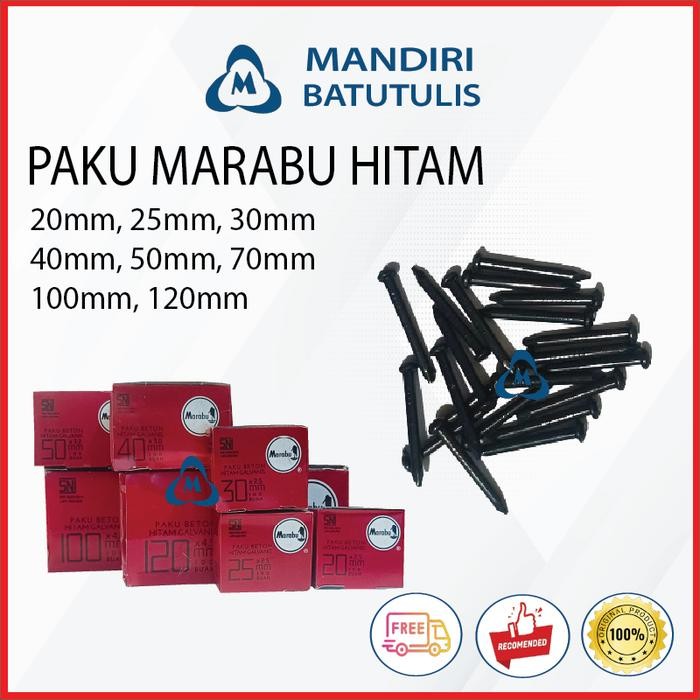 Paku Beton Hitam Marabu 120mm - Paku Tembok / Kayu 12cm