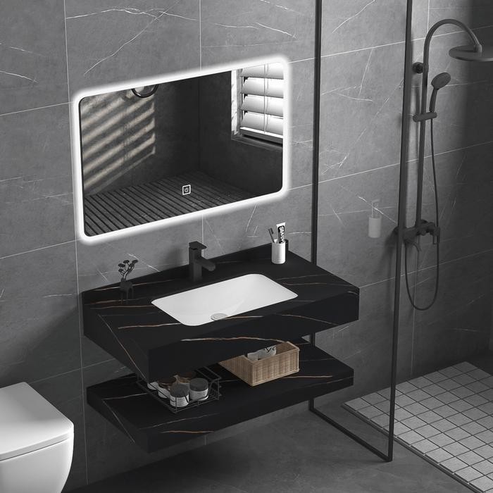 Cabinet Wastafel Kabinet Kamar Mandi Wastafel Cabinet Set Rock Beam Stone Kabinet Wastafel Kamar