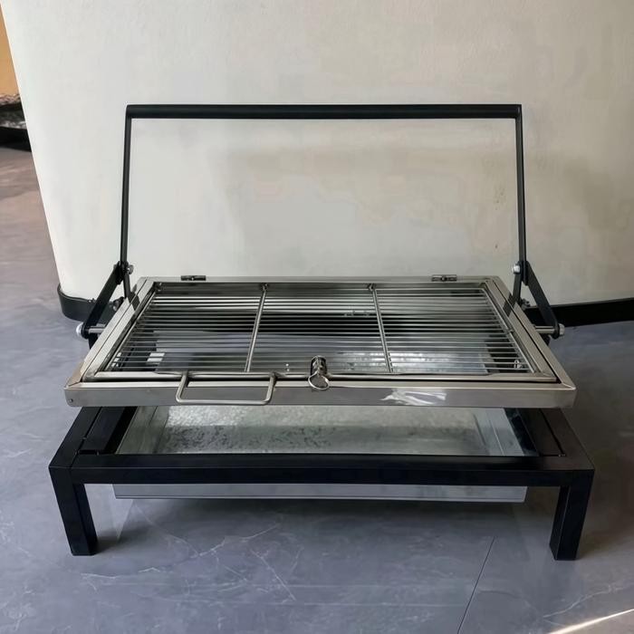 Alat pemanggang ayam/ikan Desain berputar lipat panggangan arang komersial kapasitas besar kustom