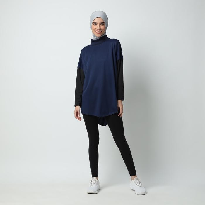 fb17- Hia Everywear Nazafarin Oversized Top Wanita Bahan Dry-Fit Atasan Baju Muslim Panjang