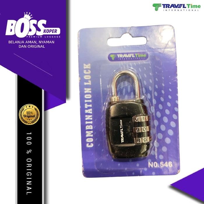 Kunci gembok koper & tas TRAVEL TIME 3 digit angka combination c