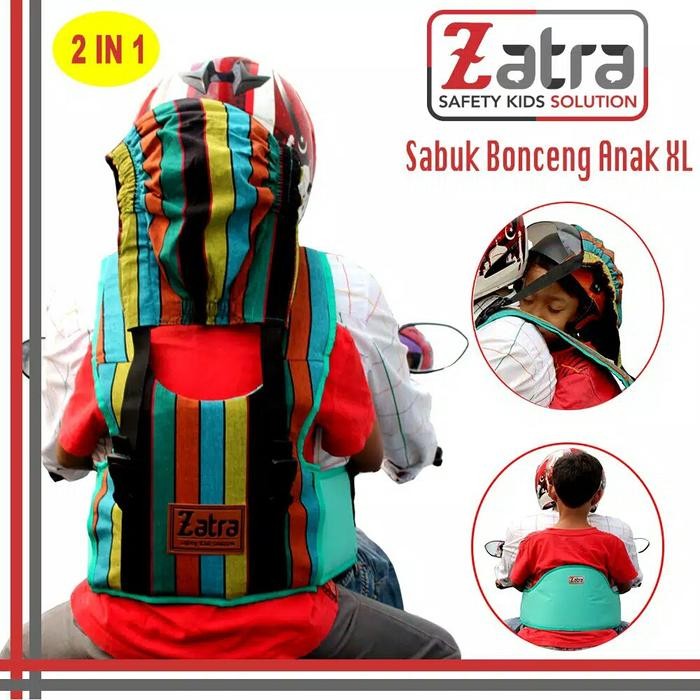 Sabuk Bonceng Anak Usia 4-12 Tahun Zatra XL 2 in 1 Gendongan Pengaman Boncengan Motor Depan Belakang