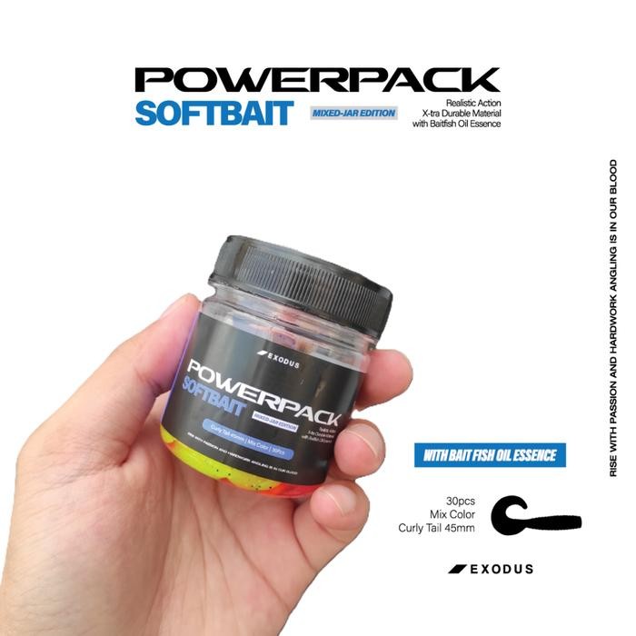 STOK TERBATAS  SOFTLURE EXODUS POWER PACK - CURLY TAIL 45MM & 55MM SOFT PLASTIC LURE TERJANGKAU