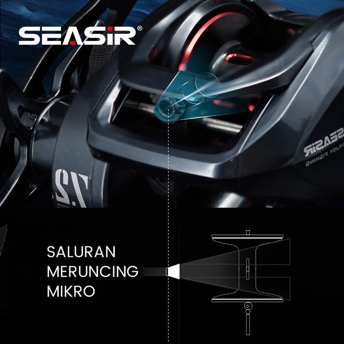SEASIR MERCURY x Seahunter Turbo Pro Brutus PRO Reel Pancing Baitcasting Fishing Reel, Drag Clicker,