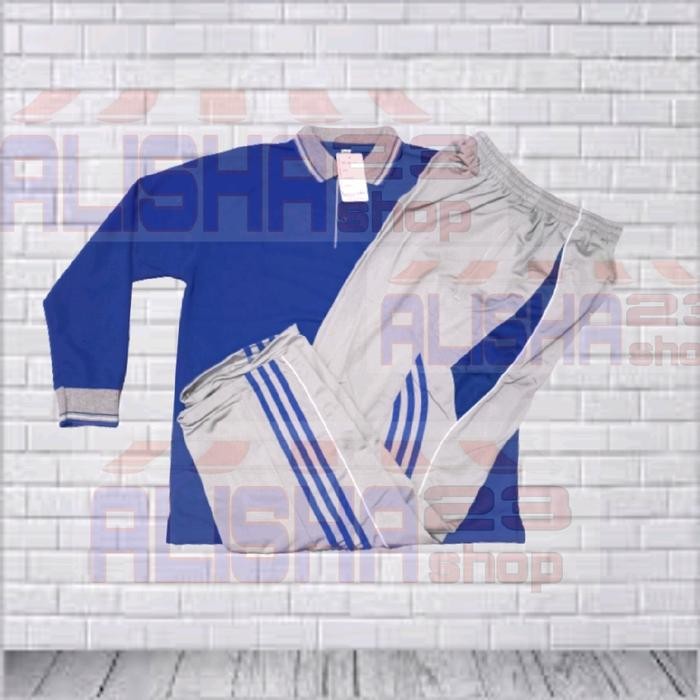 TERMURAH Setelan Kaos Lengan Panjang Berkerah Stelan training olahpria wanita baju berkerah lengan