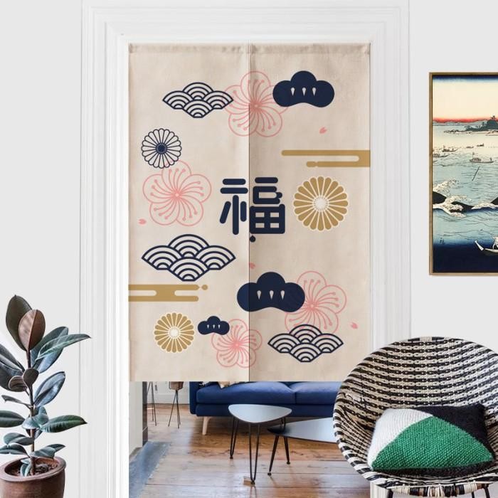 85*150Cm Tirai Pintu Jepang Tirai Gorden Pintu Tirai Dapur Jepang Gorden Jepang Untuk Pintu Kanvas