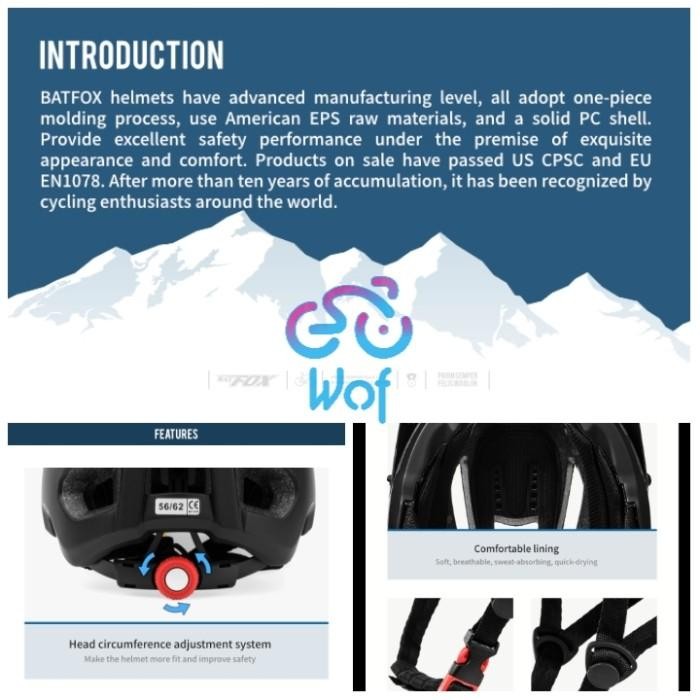 BATFOX HELM SEPEDA GUNUNG AM MTB HELMET BIKE + HOLDER BRACKET GOPRO