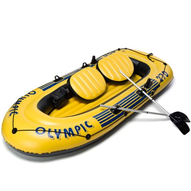 Perahu Karet 4 Orang Portable Pompa Kayak Dayung Rafting Mancing Murah